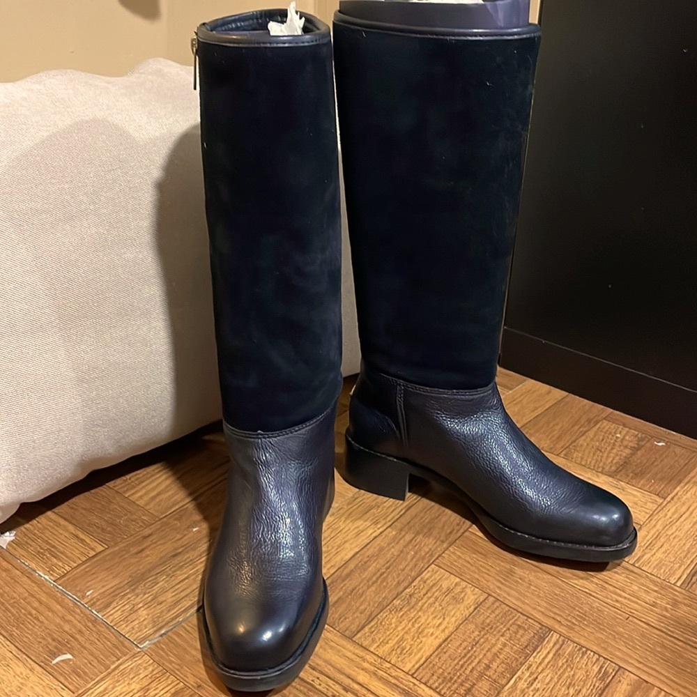 Coach Boots - black leather / suede / shearling size 6.5M